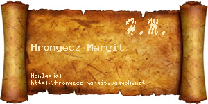 Hronyecz Margit névjegykártya